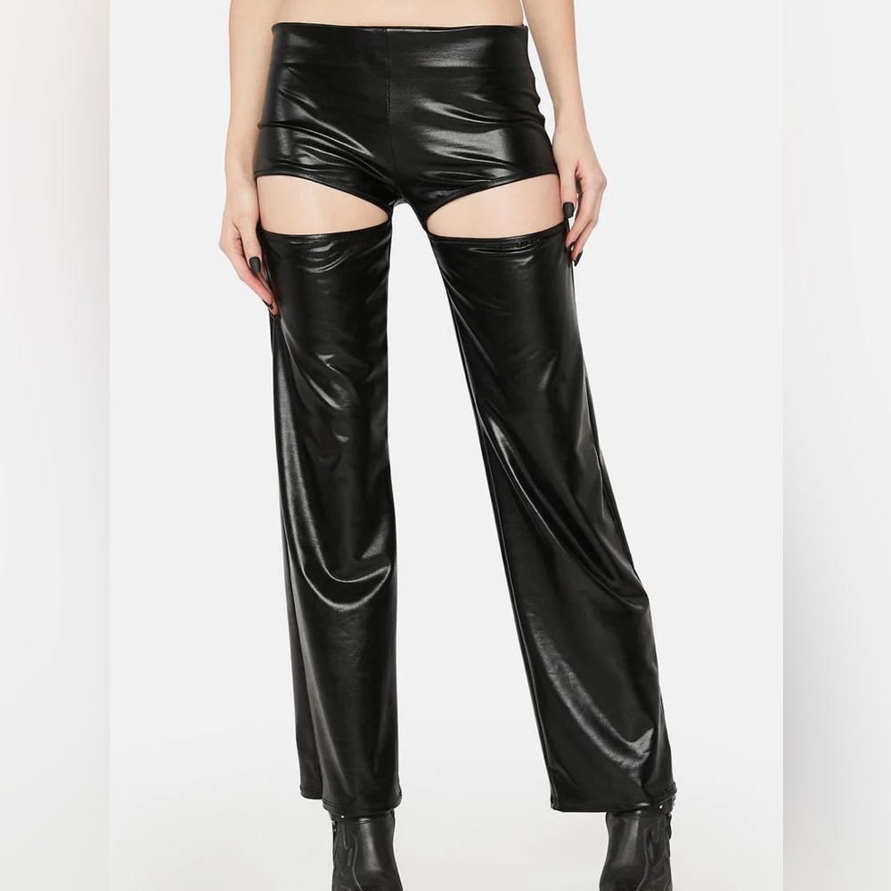 Black Wild About You Cut Out Pants